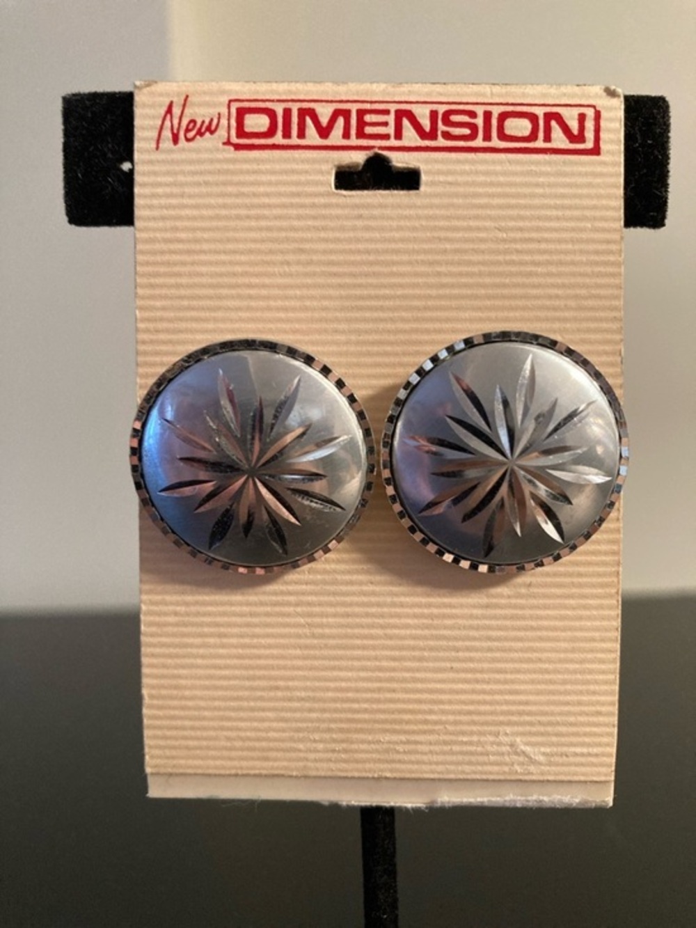 Silver Starburst Round Earrings